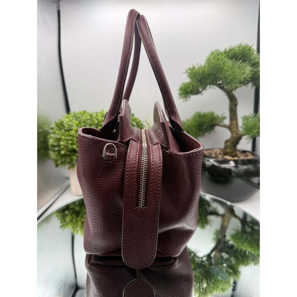 $1400 MSRP MAURO GOVERNA Dolcecalf Top Handle Satchel Bordeaux Detachable Strap - Picture 8 of 14